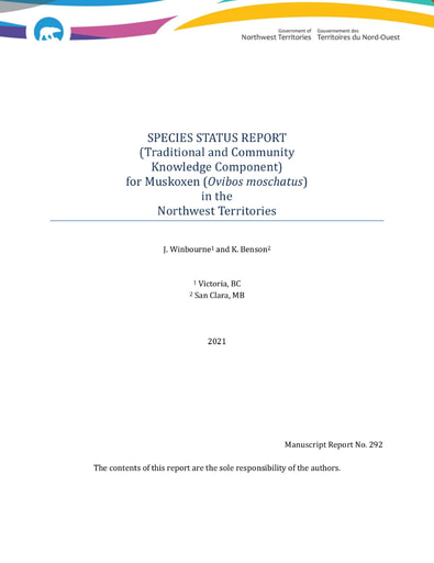 21-08-26 Species Status Report for Muskox 2021