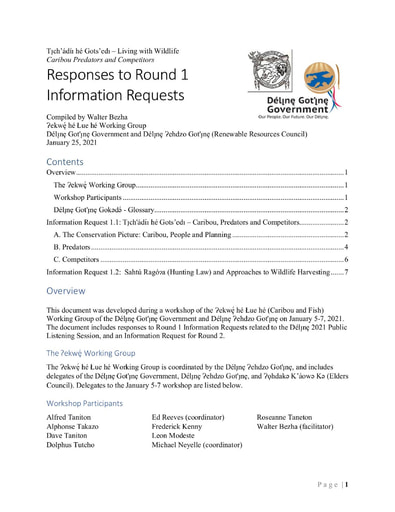 21-01-25 Délı̨nę - Délı̨nę 2021 Round 1 Responses to IRs