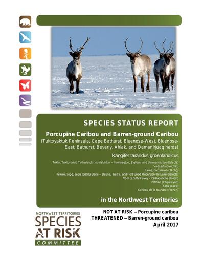 2017 SPECIES STATUS REPORT Porcupine Caribou and Barren ground Caribou
