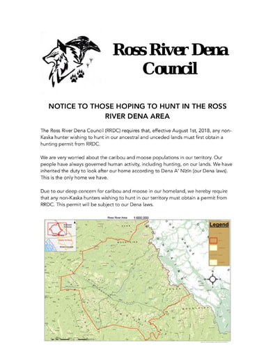 18-06 Ross River Dena Council Hunting Notice Laws Permitting